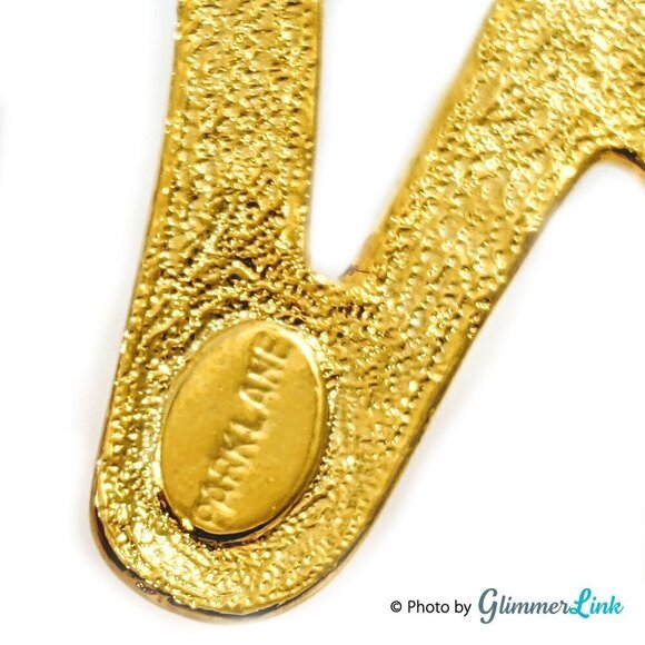 Vintage Park Lane Modernist Gold Tone Zig Zag Ribbon Brooch & Pendant - Picture 5 of 6